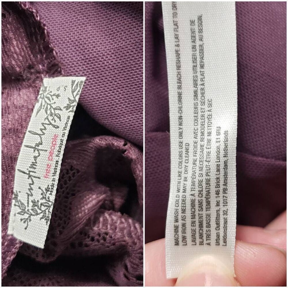 Free People Intimately Everyday Lace Deep V Bodysuit in Plum Jam Sz S NWT - Picture 6 of 7